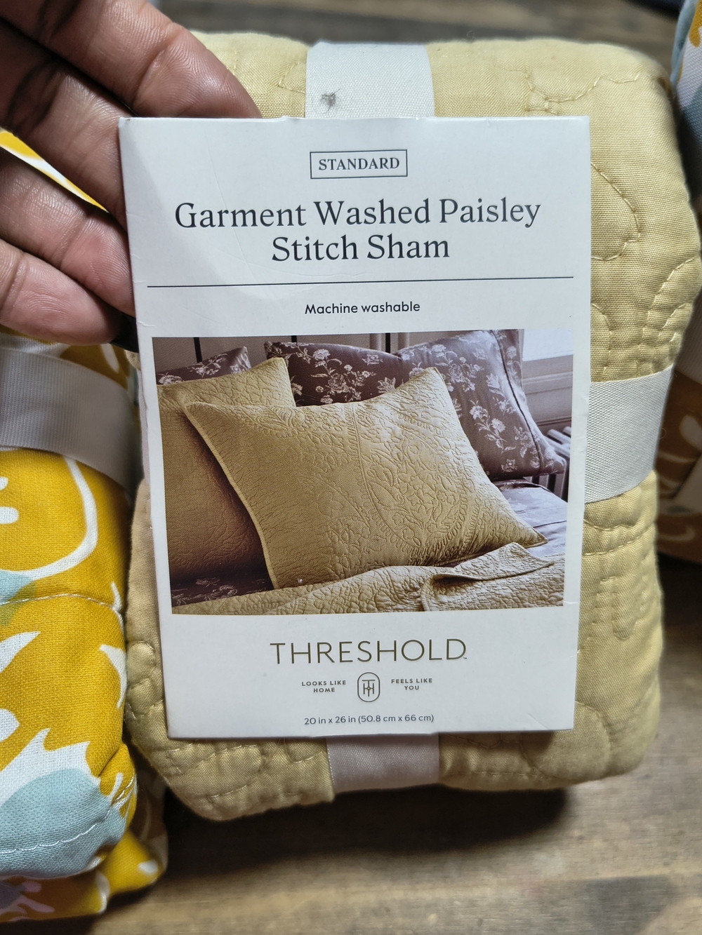 Threshold Voile Sham - Mustard Yellow Floral - Picture 3 of 4